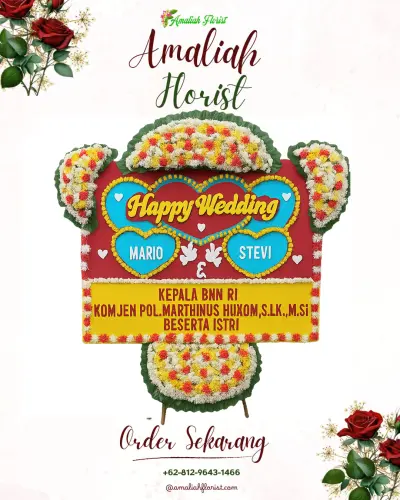 Karangan Papan Bunga Pernikahan di Sukodadi